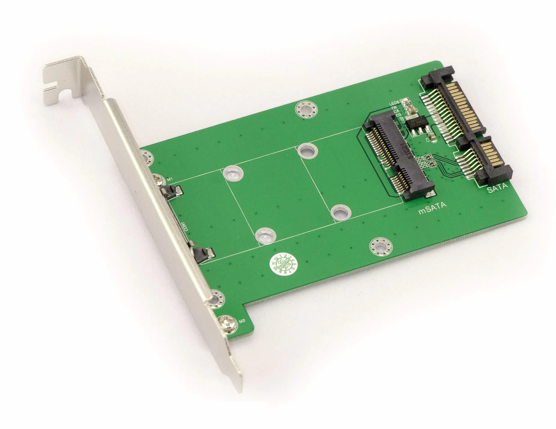 KALEA-INFORMATIQUE Adapter mSATA na SATA z kątownikiem mocującym, do montażu dysku twardego mSATA SSD na złączu dysku twardego SATA.