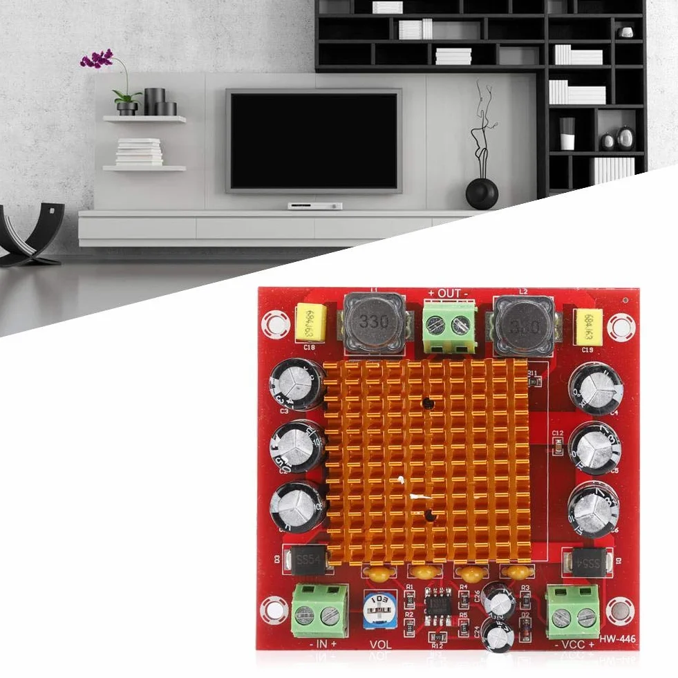 Wendry Płytka wzmacniacza, HW-446, jednokierunkowa płytka wzmacniacza 150 W, cyfrowa płyta wzmacniacza audio z chipem TPA3116DA, wytrzymała i trwała