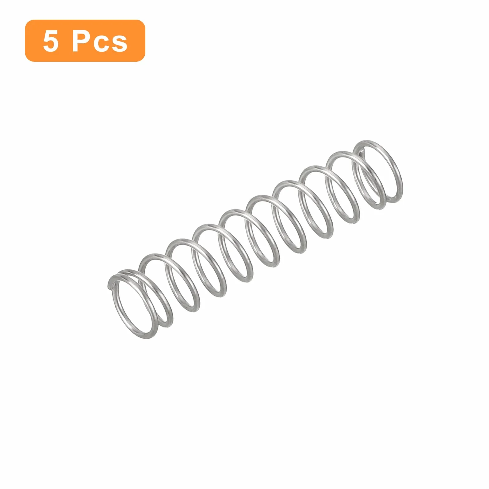 QUARKZMAN 5 sztuk sprężyn naciskowych, 0,5 x 5 x 20 mm, sprężyny naciskowe, sprężyna naciągowa, sprężyna spiralna, sprężyna spiralna, sprężyna stalowa 304, kolor srebrny