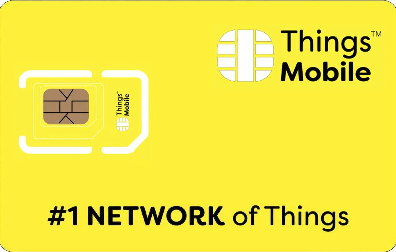 Karta GPRS-SIM - Things Mobile - z ogólnoświatowym zasięgiem sieci i siecią wielu dostawców GSM/2G/3G/4G. Bez kosztów stałych i bez daty ważności
