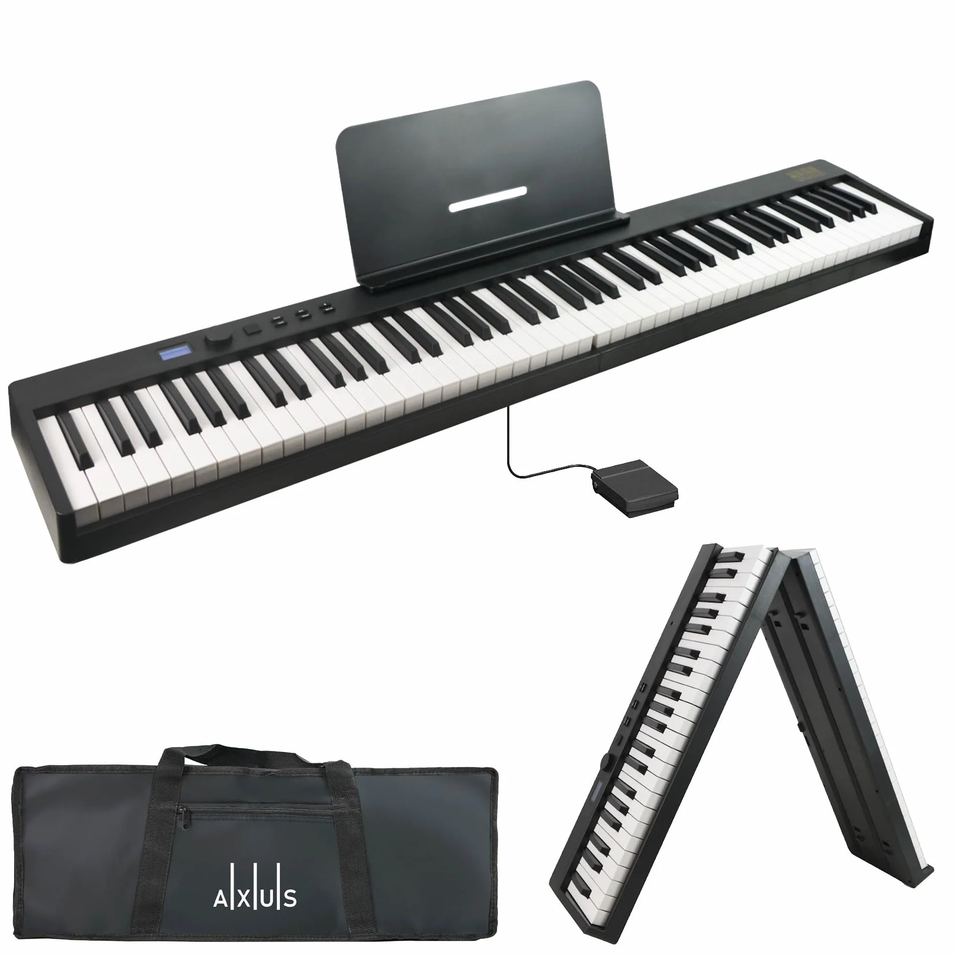 Axus Pianino Cyfrowe, Czarny/Biały, 88 klawiszy