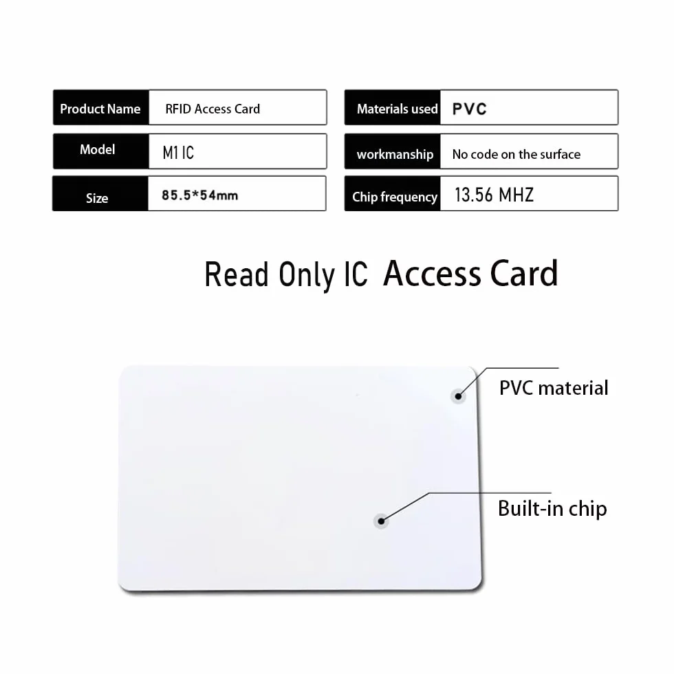 YAVIS 10 kart RFID 1K 13,56 mhz NFC IC karta ISO14443A do systemu wejścia bezpieczeństwa, system kontroli dostępu
