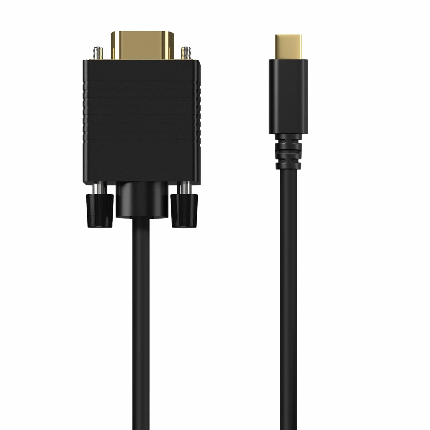 AISENS - A109-0692 - Konwerter USB-C na VGA, USB-C/M-Hdb15/M, Czarny, 0.8M