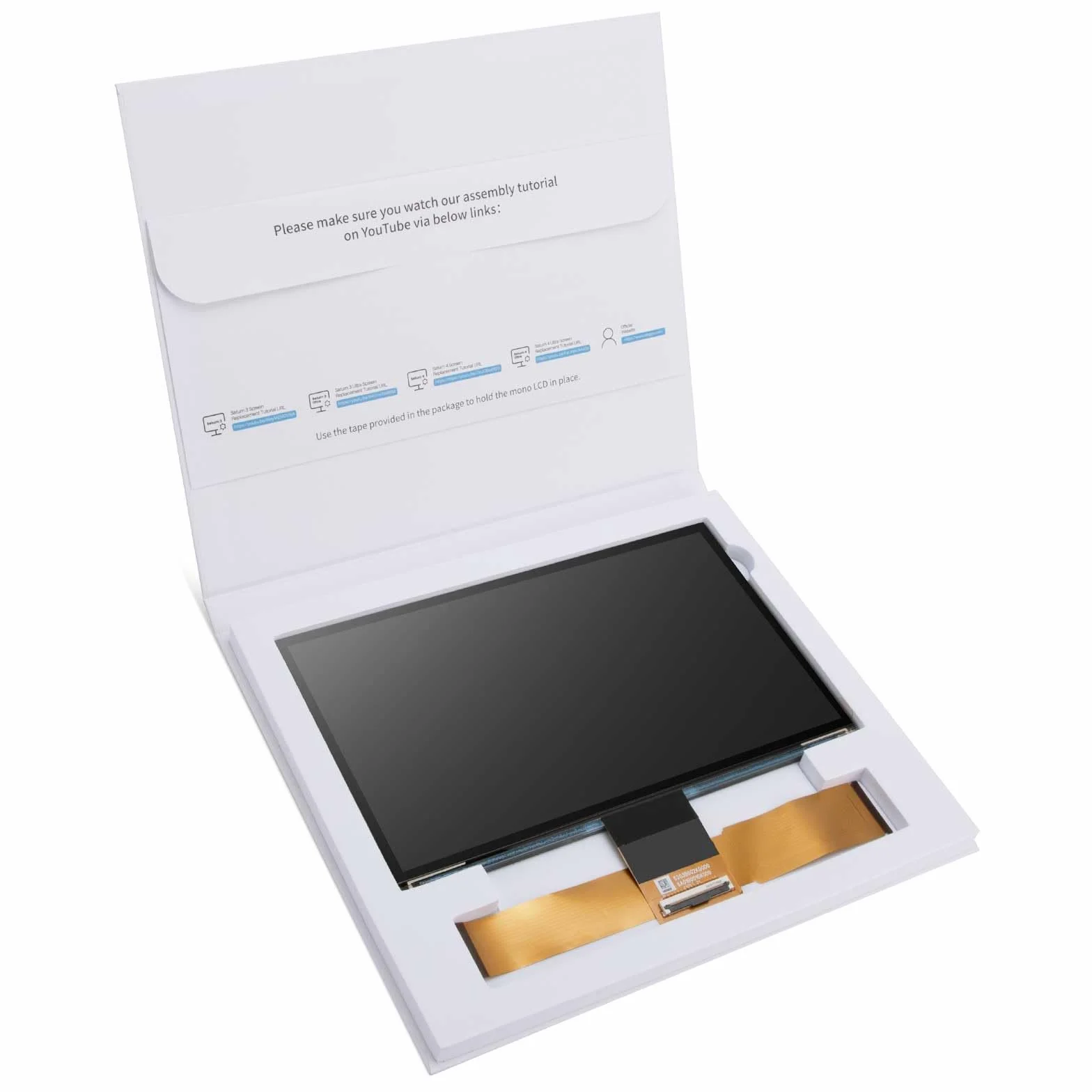 ELEGOO Monochromatyczny ekran LCD 10", 12 K, do drukarek 3D Saturn 4 i Saturn 4, o wysokiej rozdzielczości 11520 x 5120 i wytrzymałym ochronnym szkłem hartowanym 9H