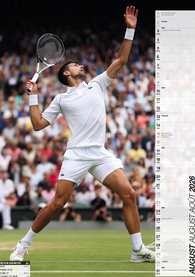 Tennis 2026 Calendar - ATP WTA - Calendrier - Calendario