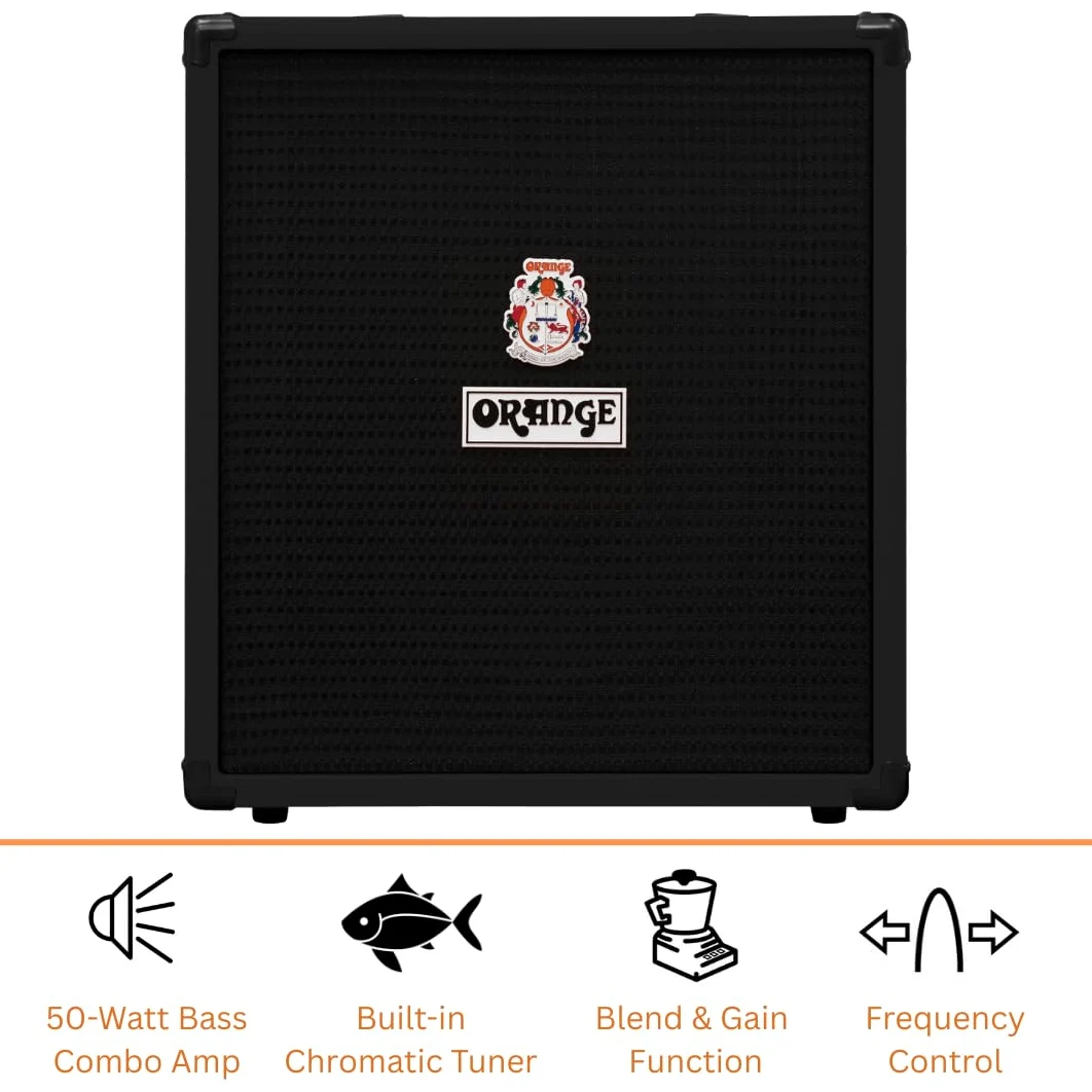 Pomarańczowy Crush Bass 50 W Gitara basowa Combo Amp, Czarny