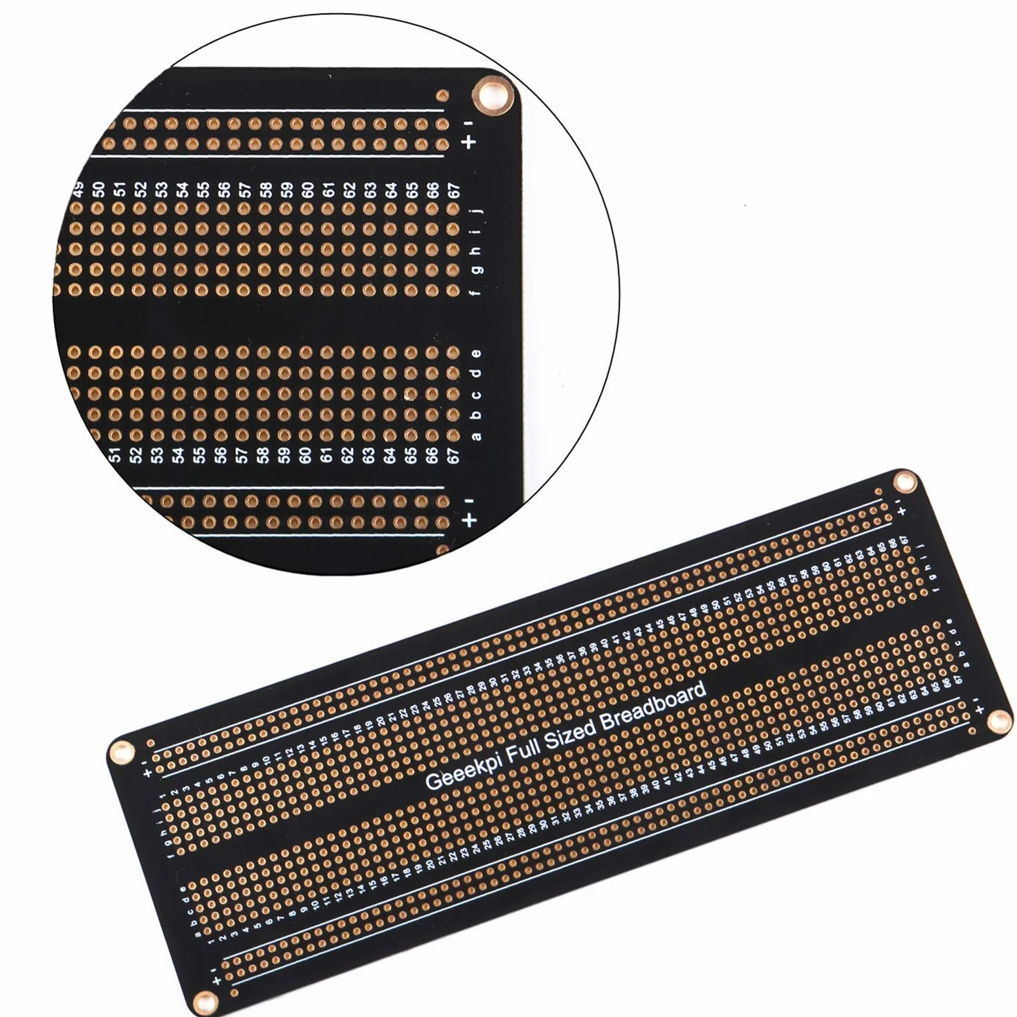 GeeekPi zestaw 3 szt. prototyp płyta do chleba PCB pozłacana płyta eksperymentalna płyta do lutowania dwustronna płytka PCB DIY zestaw do Arduino (pełny rozmiar)