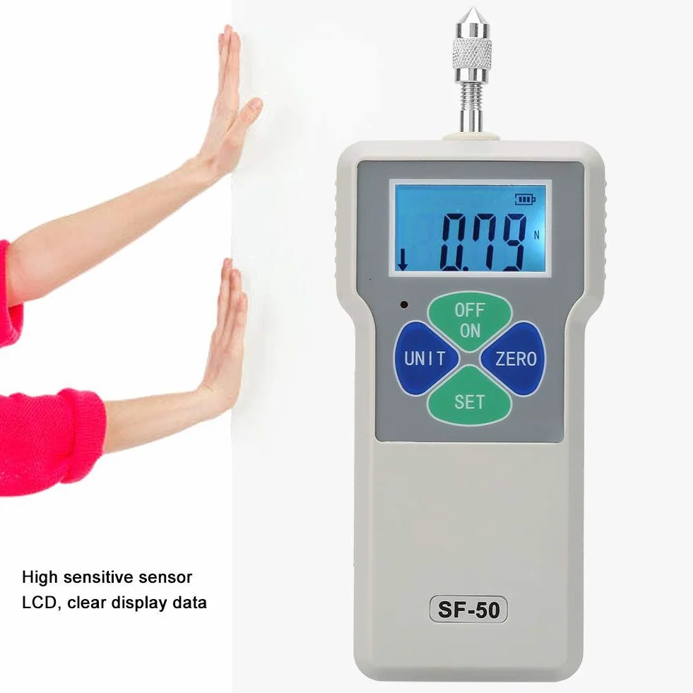Przenośny tester push-and-pull Fafeicy SF-50, cyfrowy miernik siły, zintegrowany czujnik o wysokiej czułości, 50N 100-240V (wtyczka EU)
