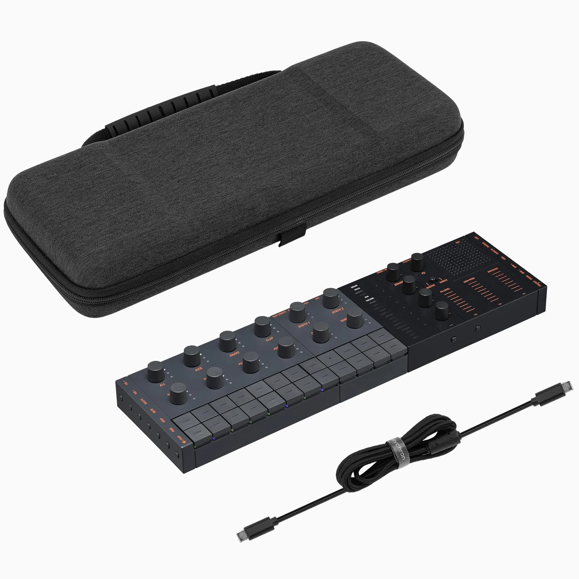 Geekria pokrowiec transportowy do interfejsu audio, kompatybilny z Yamaha SEQTRAK/Mobile Music Ideastation, twarda walizka podróżna z twardej skorupy EVA (ciemnoszary)