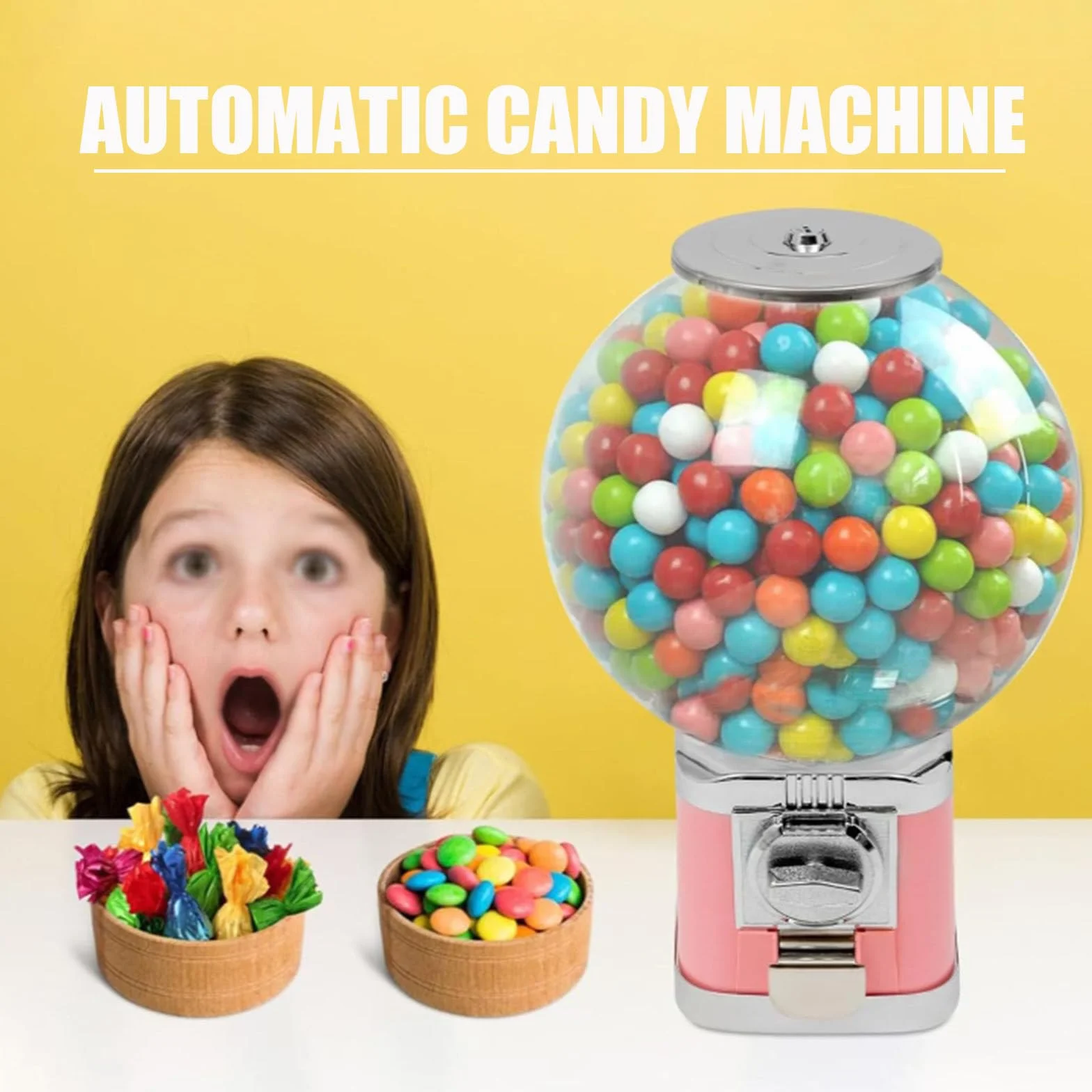 Automat Z Metalowym Stojakiem Na KapsułKi, Komercyjny Automat Na Monety Gumball, Automat Z Dozownikiem CukierkóW Dla Biznesu Lub Domu,Grey