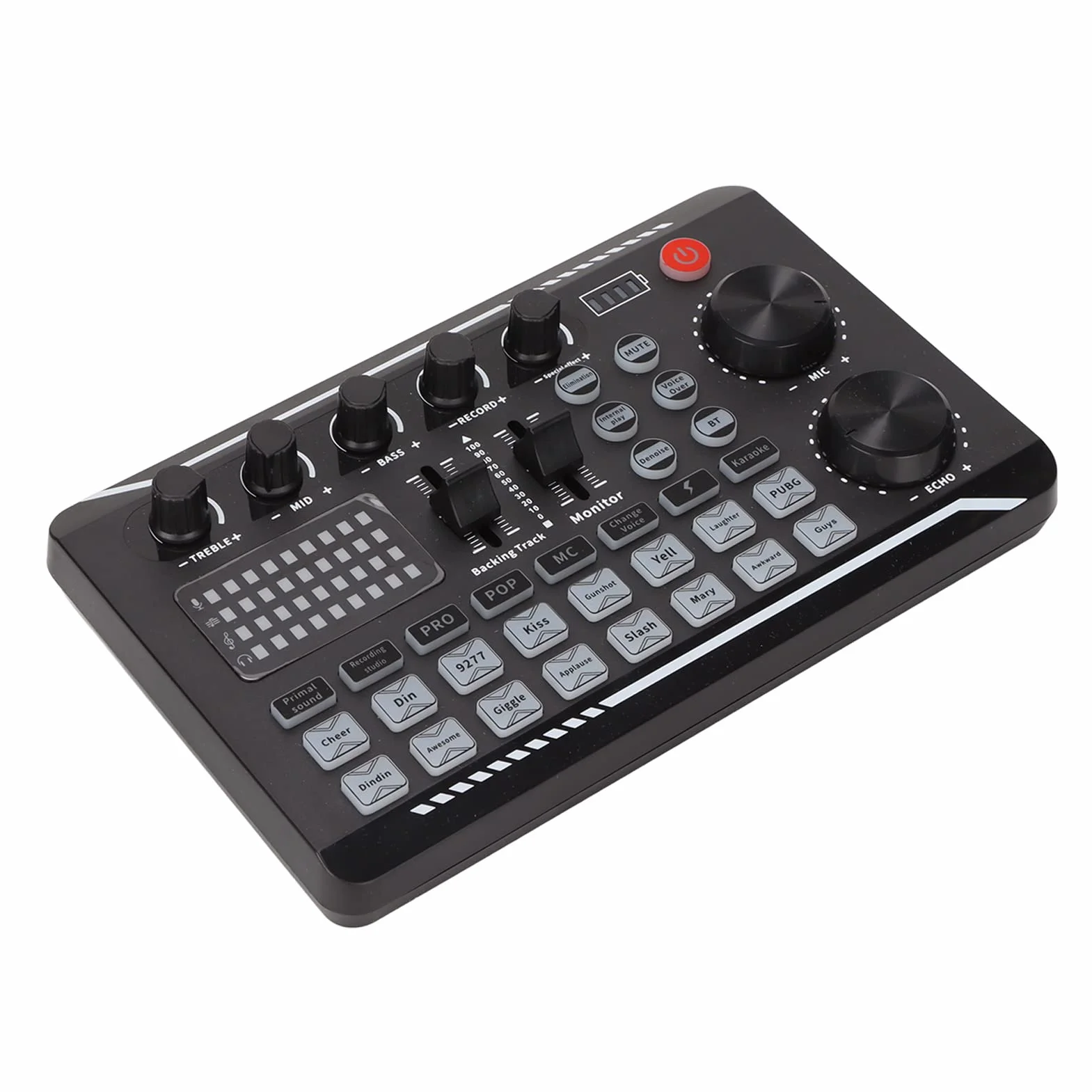 Zewnętrzna Karta Dźwiękowa, Adapter Audio USB Karta Dźwiękowa na żywo Mikser DJ Sprzęt do Podcastów 16 Bitów 44,1 KHz Dwukanałowy Wielofunkcyjny, do Karaoke, Elektro, Zmiany Głosu, Krzyków, Popularne