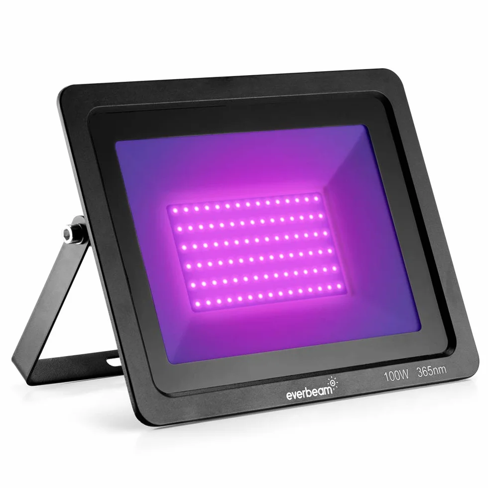 Lampa Halogenowa UV Everbeam 365nm o mocy 100W – Żarówki o Najwyższej Wydajności, Klasa Wodoszczelności IP66 – Sztuczne Oświetlenie Akwarium, Sceny, Imprez – Idealna na Imprezy