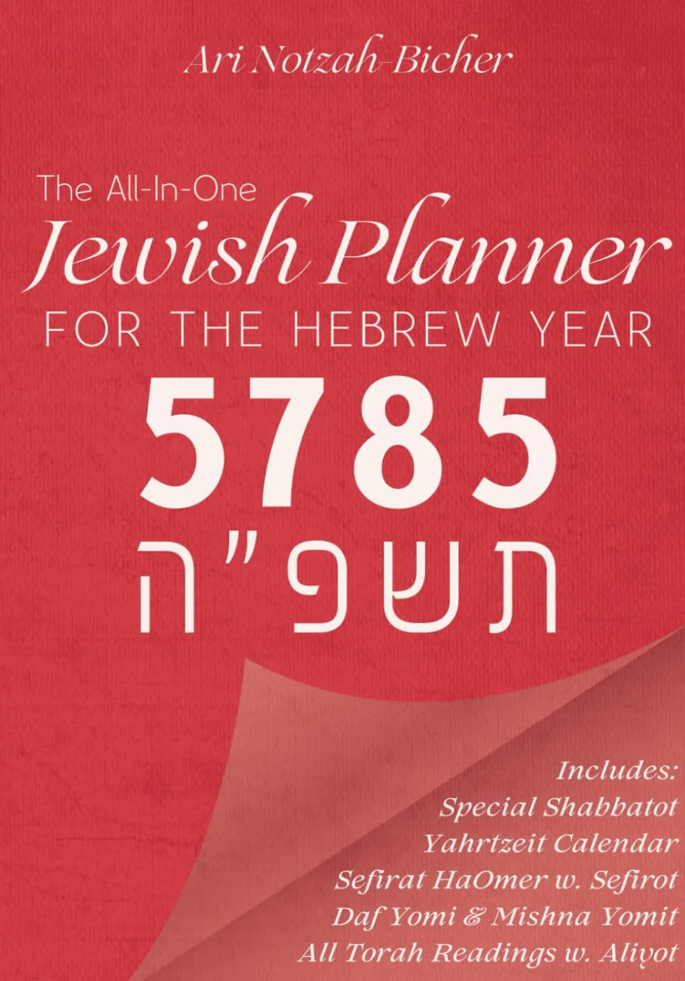 The All-In-One Jewish Planner For the Hebrew Year 5785: Includes: Special Shabbatot, Yahrtzeit Calendar, Sefirat HaOmer w. Sefirot, Daf Yomi & Mishna Yomit, All Torah Readings w. Aliyot