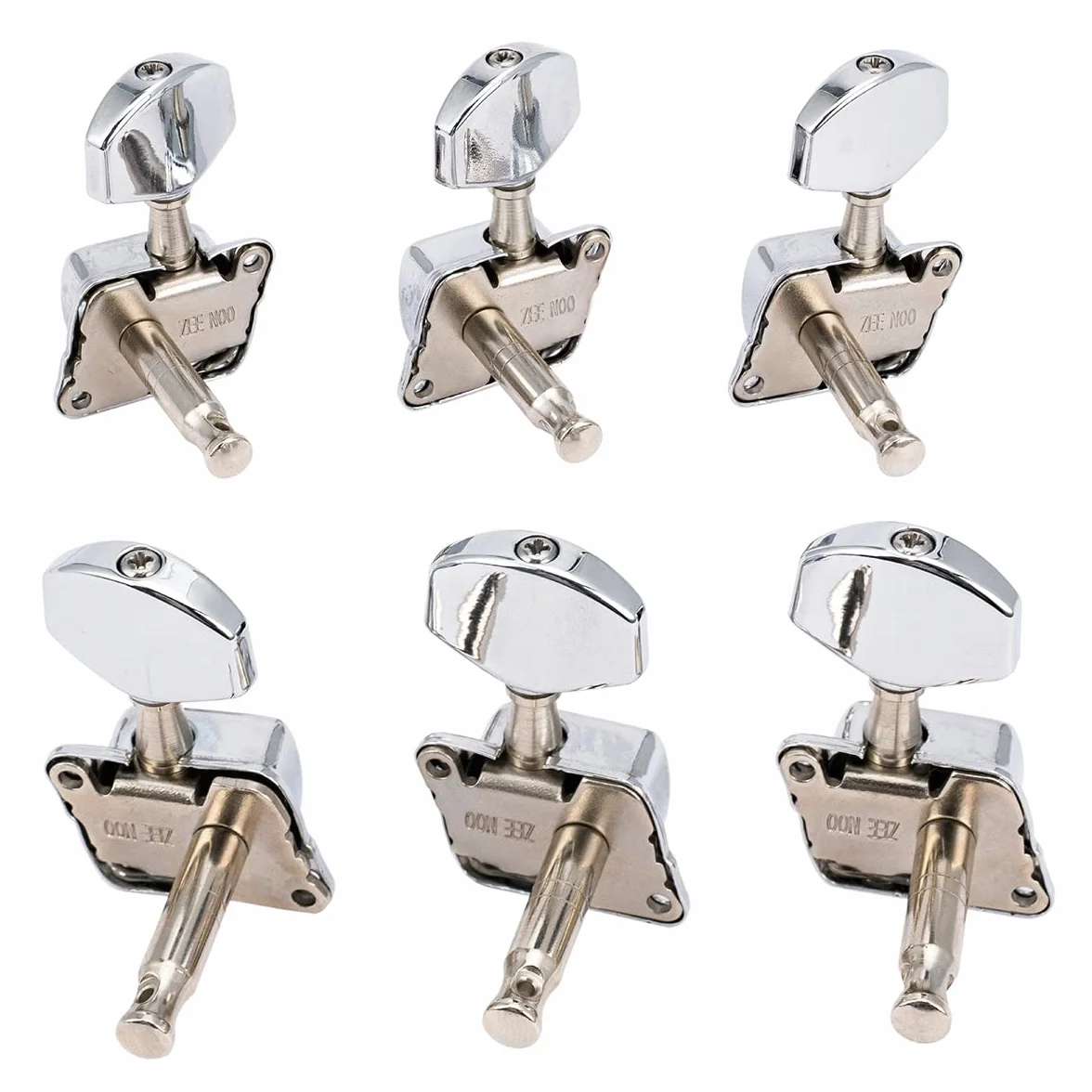 Musiclily Pro 3L+3R Klucze Gitaryowe Półzamknięte Tunery Kołki do Strojenia do Gitary Elektrycznej Akustycznej, Chrom