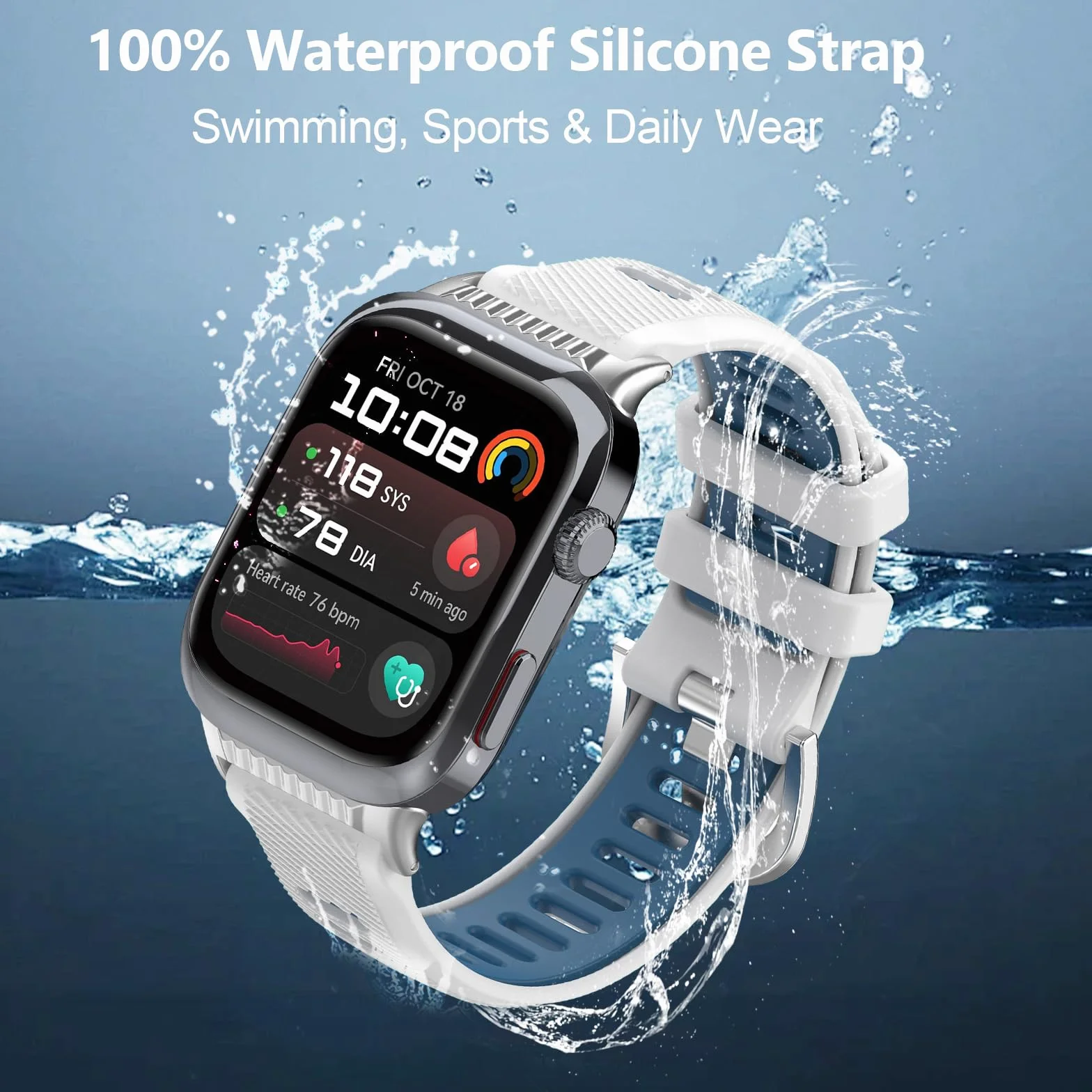 Zapasowy pasek kompatybilny z Huawei Watch D2, miękki, oddychający, silikonowy, sportowy, metalowa klamra do Huawei Watch D2, dla mężczyzn i kobiet