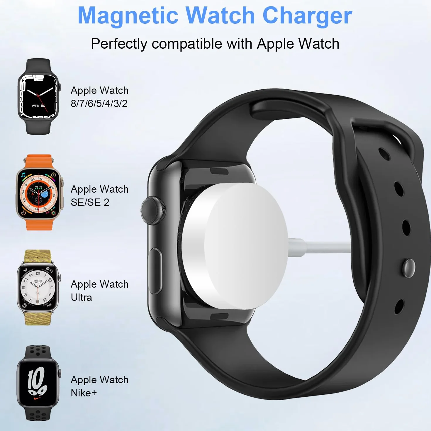Kabel ładujący Apple Watch 2M Magnetyczna ładowarka z Szybkim ładowaniem ładowarka Apple Watch Kompatybilna z iWatch Series 11/10/9/8/7/6/5/4/3/2/SE