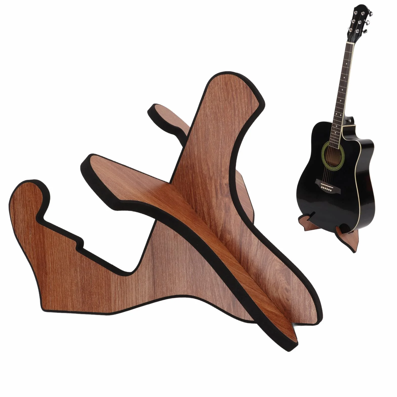 VINGVO Stojak na gitarę, Fentar stojak na gitarę z drewna, uniwersalny stabilny antypoślizgowy stojak na gitarę, przenośny zdejmowany uchwyt na instrumenty strunowe do gitary