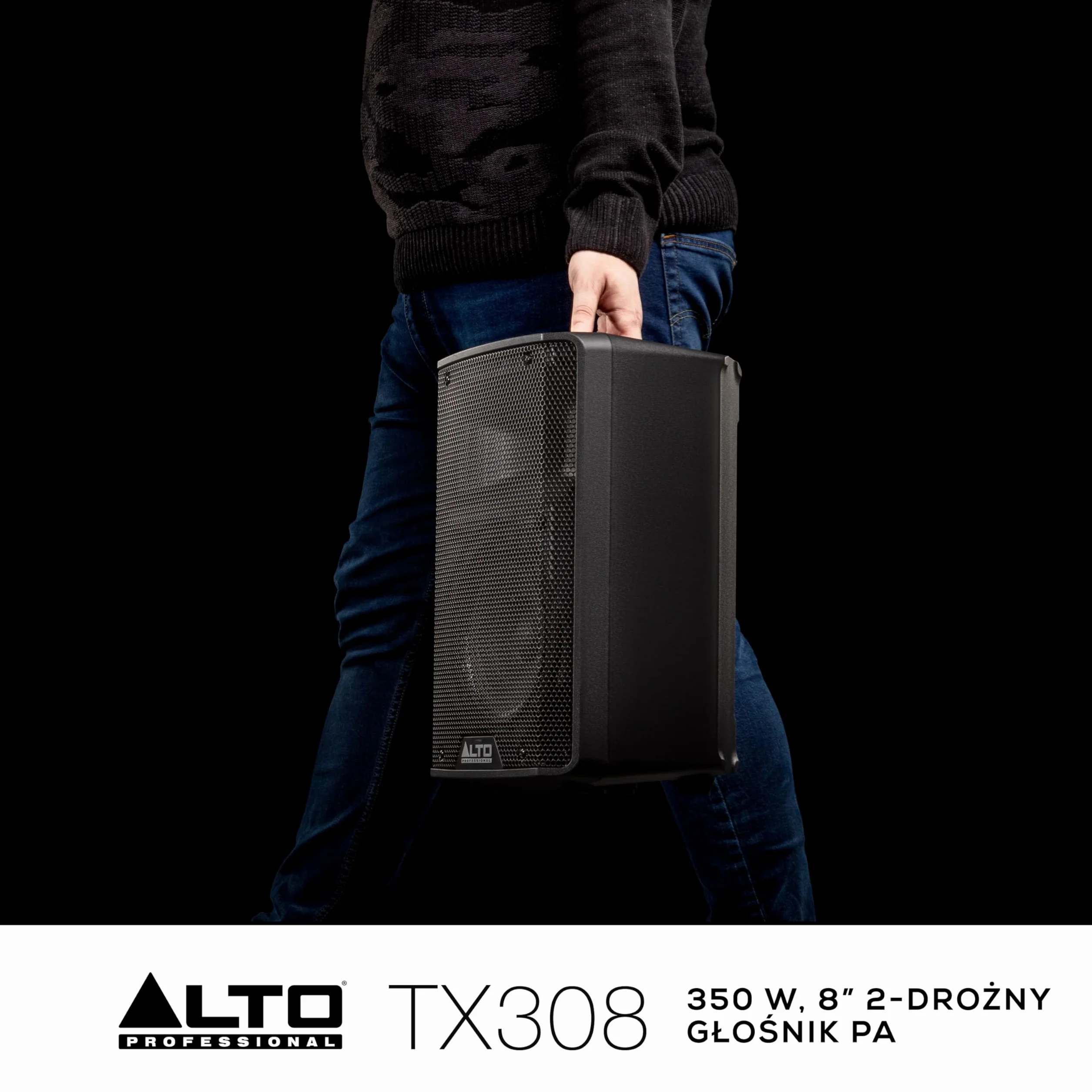 ALTO TX308 350W, 8" 2-Drożny Głośnik PA z Ogranicznikiem Sygnału i Wyłączanym Mikrofonowym Przedwzmacniaczem Liniowym i Wej/Wyj XLR