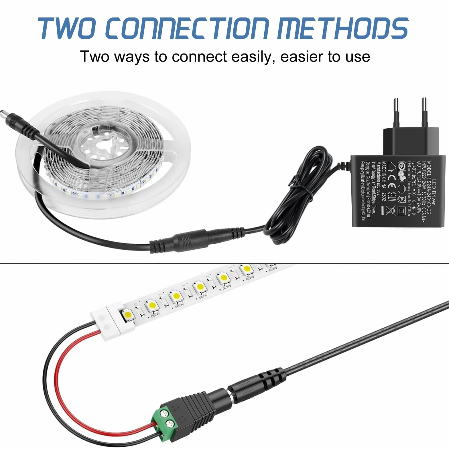 AGOTD 24V 1A zasilacz, zasilacz sieciowy 24V AC LED Driver wejście 220-240V 50-60HZ, 24-woltowy zasilacz 1A 24W wyjście, adapter wtyk Konwerter falownik ładowarka transformator