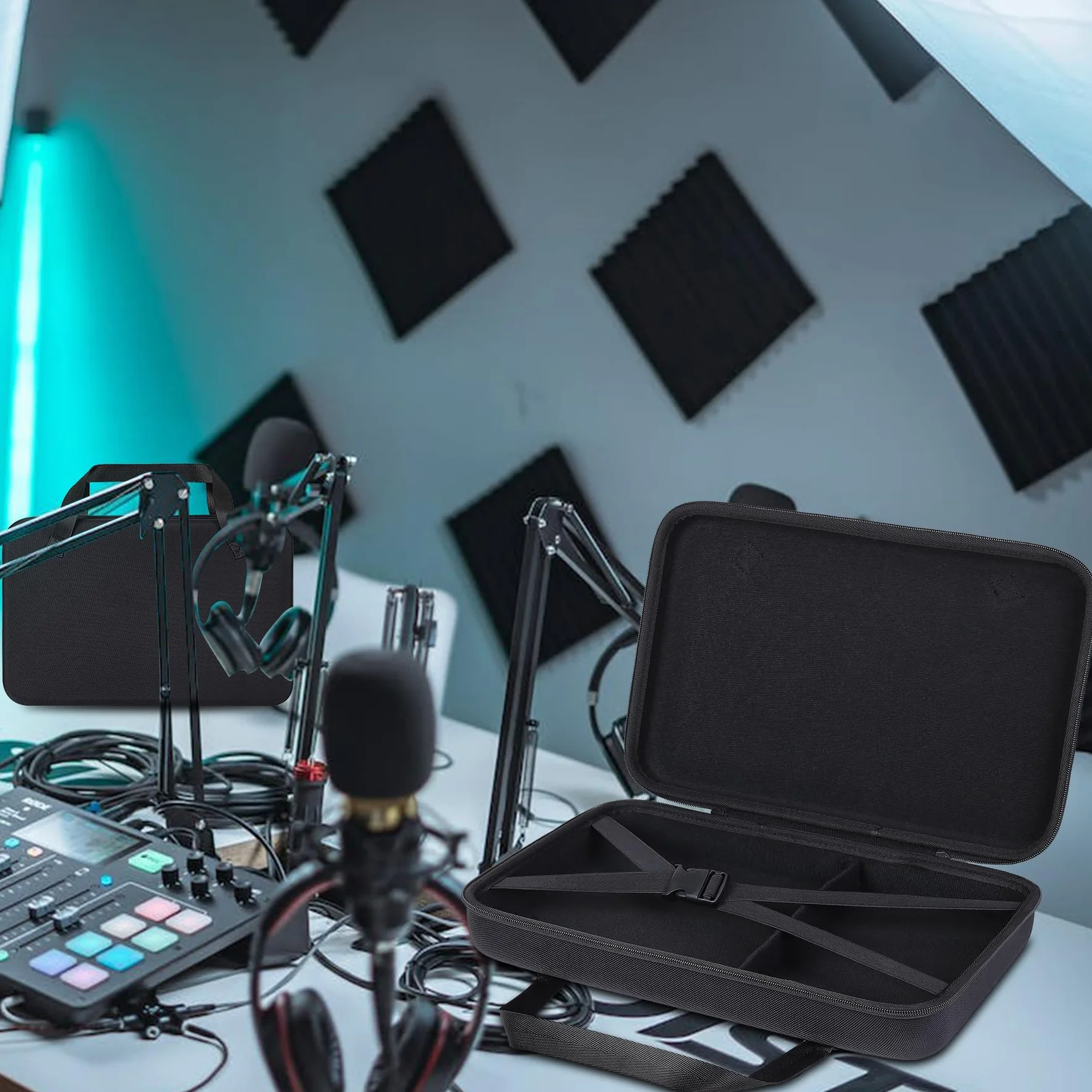 Khanka Twardy futerał do przenoszenia kompatybilny z RØDECaster Pro II, Czarny