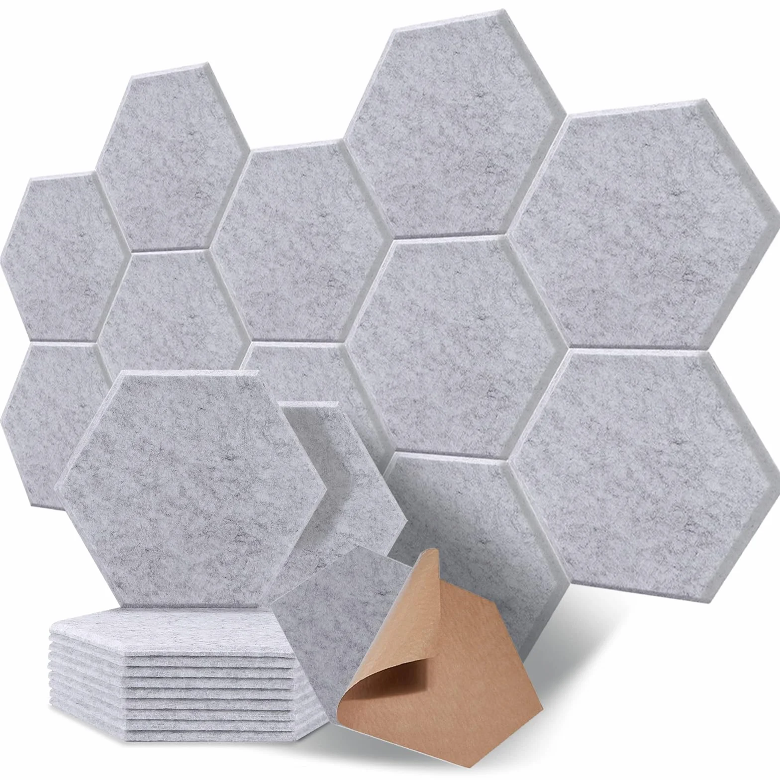 SOSINYA samoprzylepne panele dźwiękochłonne 12 sztuk pianka akustyczna 30x26x1cm szary
