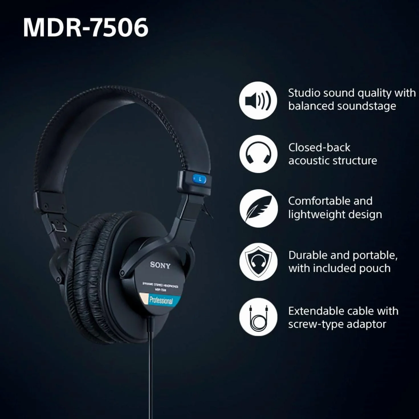 Sony MDR-7506 słuchawki studyjne zamknięte