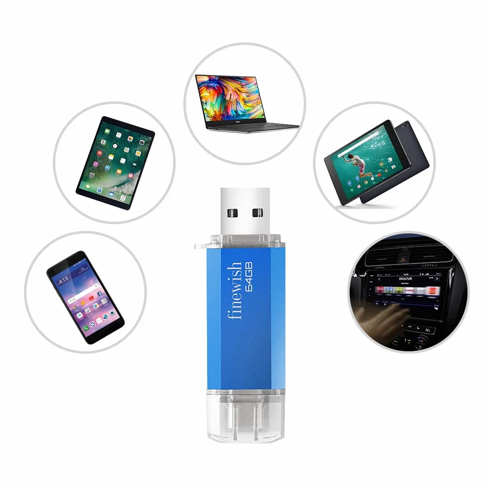 Pamiec typu C 64 GB, 2 w 1 USB C do MacBook Pro, telefonow komorkowych Android i iPad'a