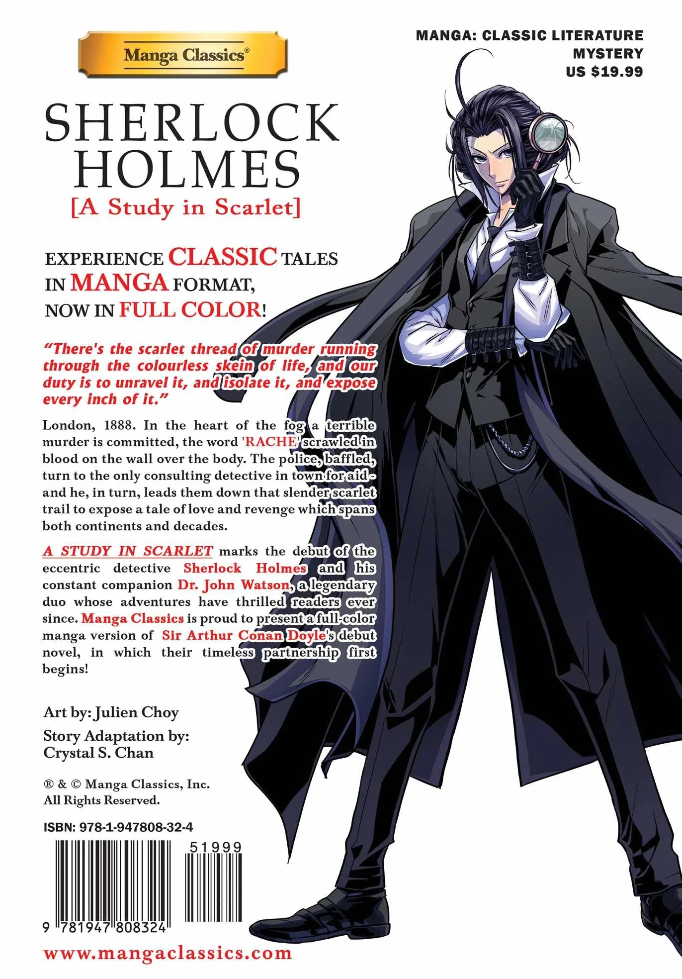 Manga Classics: Sherlock Holmes Vol. 1 a Study in Scarlet (Paperback): Sherlock Holmes; a Study in Scarlet