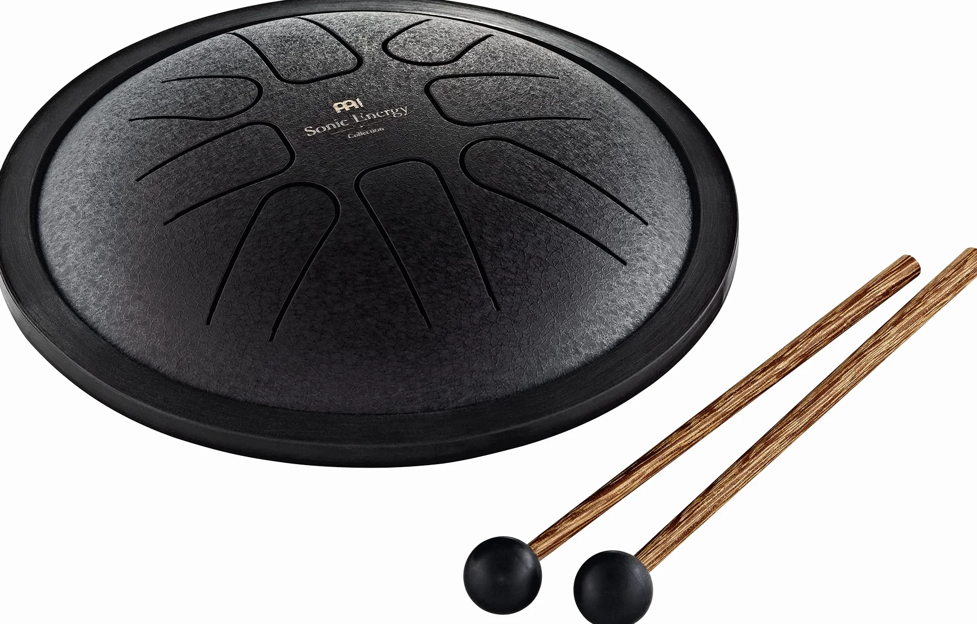 Sonic Energy Steel Tongue Drum – Mały 7-calowy Bęben w Tonacji F-moll – Instrument ze Stali Nierdzewnej do Medytacji, Jogi, Dla Dzieci – w Zestawie z Pałeczkami i Woreczkiem (SSTD1BK)