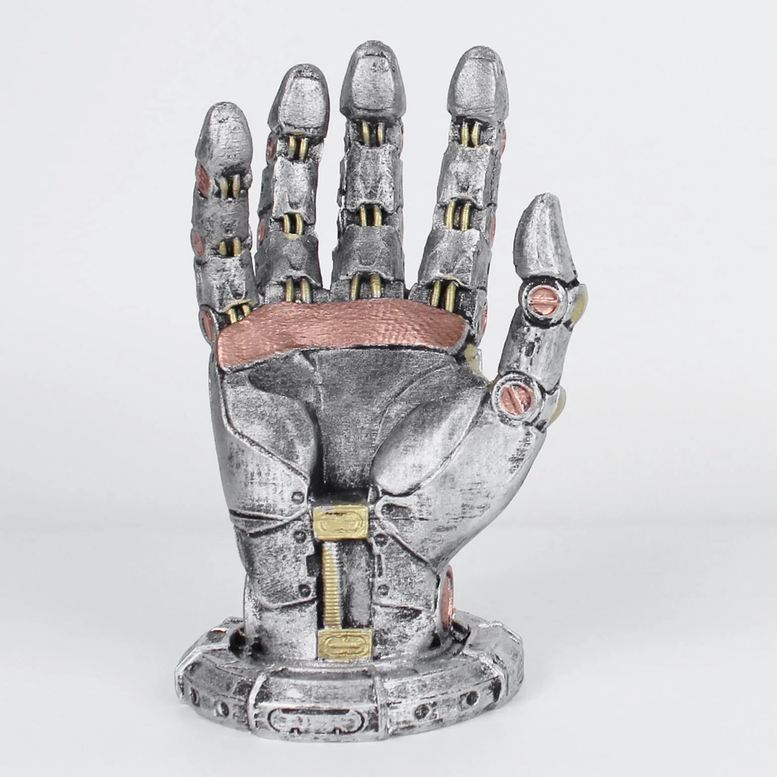 Cyberpunk stojak na słuchawki i kontroler, futurystyczny metalowy wygląd, dekoracja biurka, ramię robota