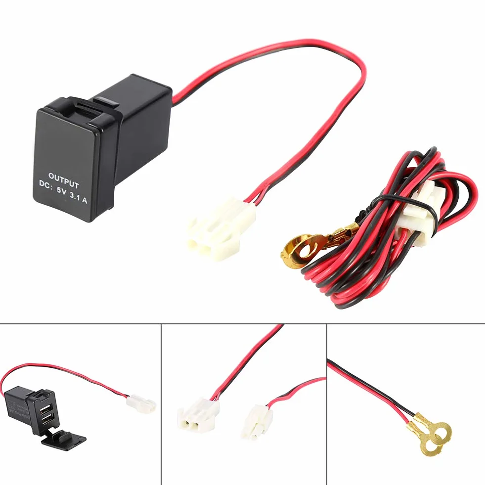 KIMISS Podwójny Adapter ładowarki USB do Samochodów — DC 12–24 V do 5 V 3,1 A — Wodoodporna Konstrukcja | Elektronika/Akcesoria Zasilające/Przetwornice Mocy