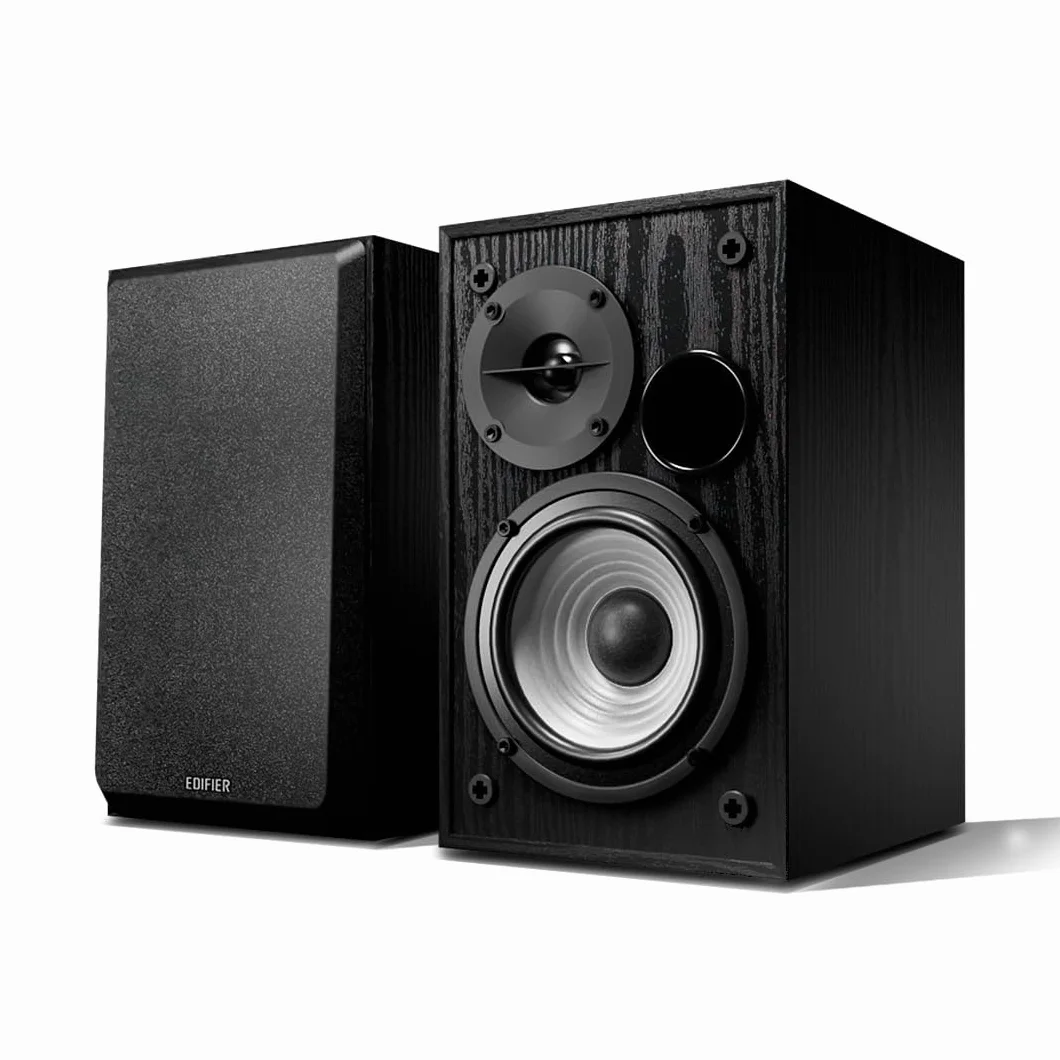 Edifier R990BT Głośniki półkowe Bluetooth 5.4, aktywny głośnik multimedialny 2.0, moc wyjściowa 24 W, wejścia RCA/AUX/Bluetooth, cyfrowe przetwarzanie audio, obudowa MDF, sterowanie aplikacją, do PC