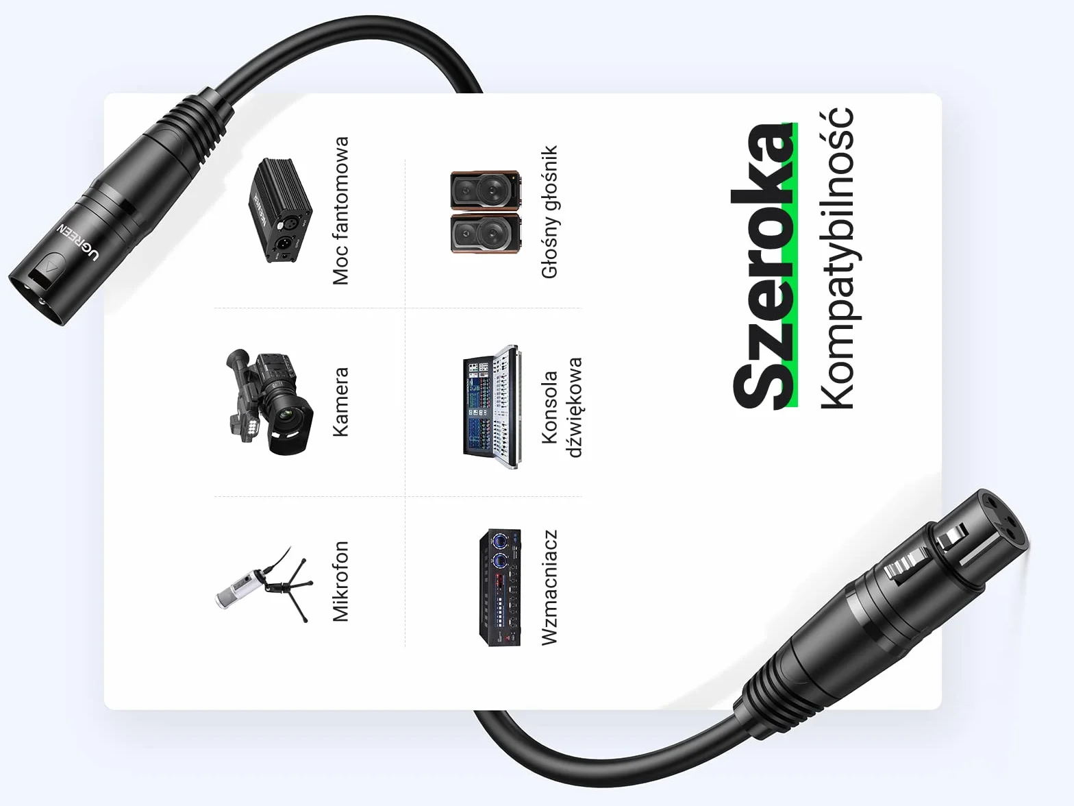 UGREEN Kabel XLR Kabel Mikrofonowy (3M)
