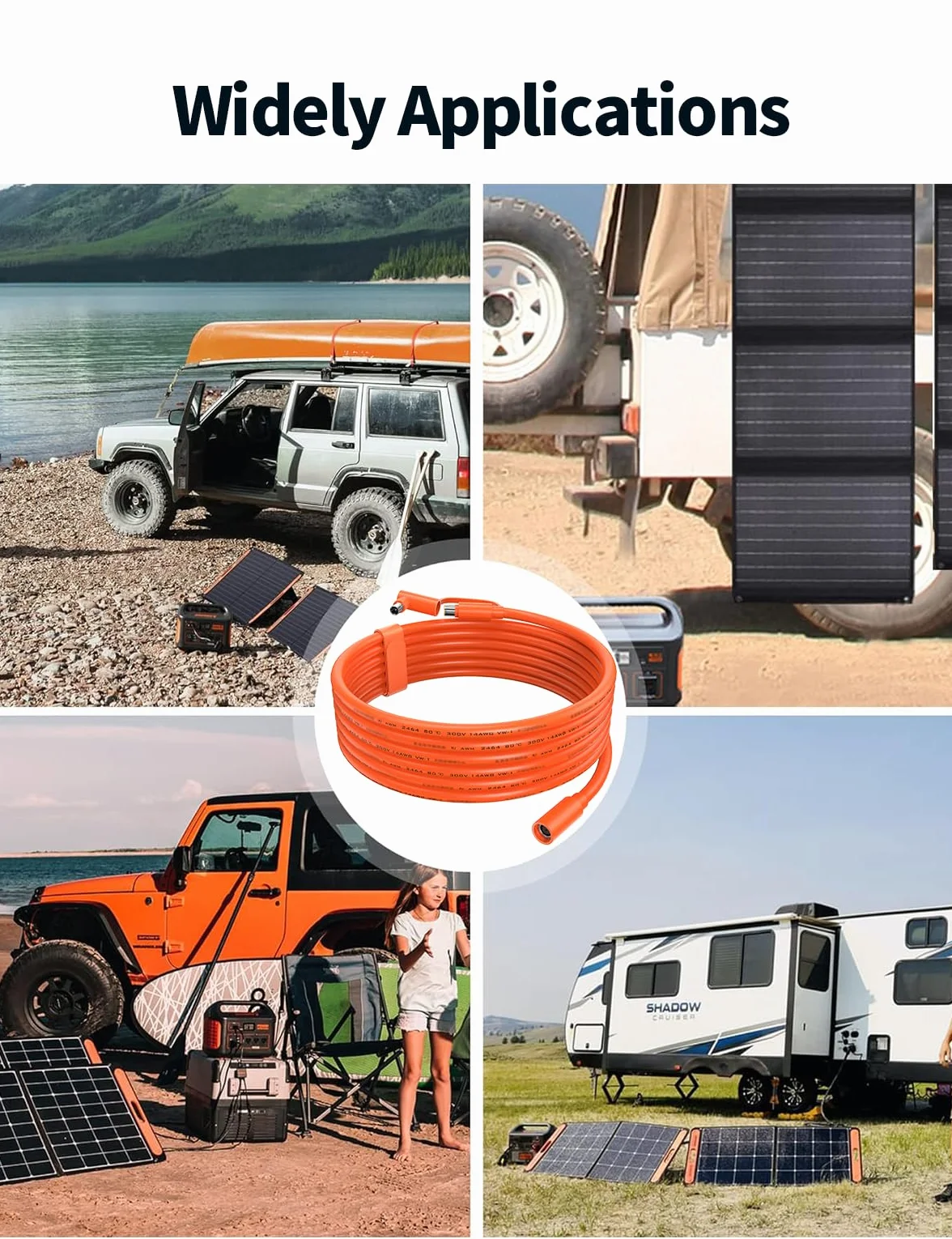 Tonton DC Extension Cable 9 m, DC7909 Kabel przedłużający panel słoneczny z adapterem DC8020, kompatybilny z GZ Yeti Aker Jackery Solar Generator, przenośną stacją zasilania i panelami słonecznymi,