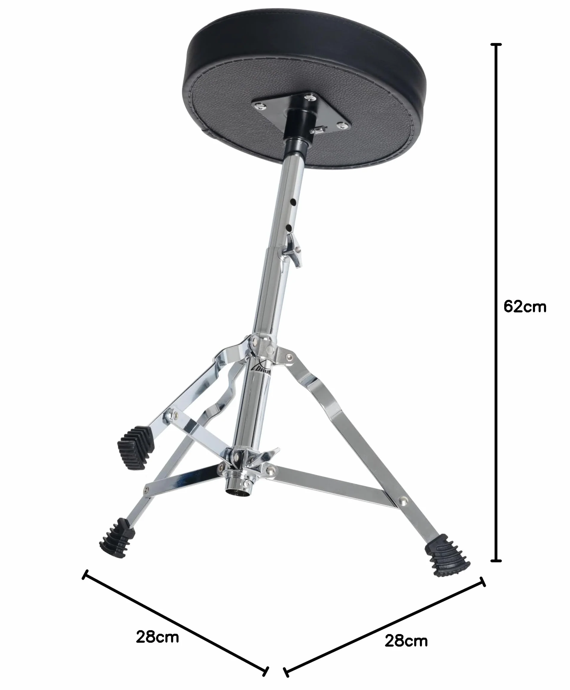 Xdrum Semi Stołek Perkusyjny, Czarny/Srebrny, 50-62 cm