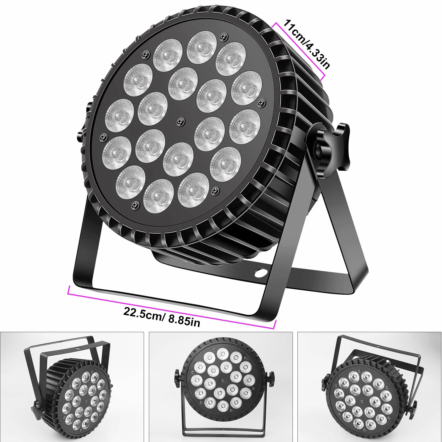 LED Par UV reflektor punktowy 200W 18 LED światło sceniczne 8CH RGB DMX dźwięk stroboskopowy