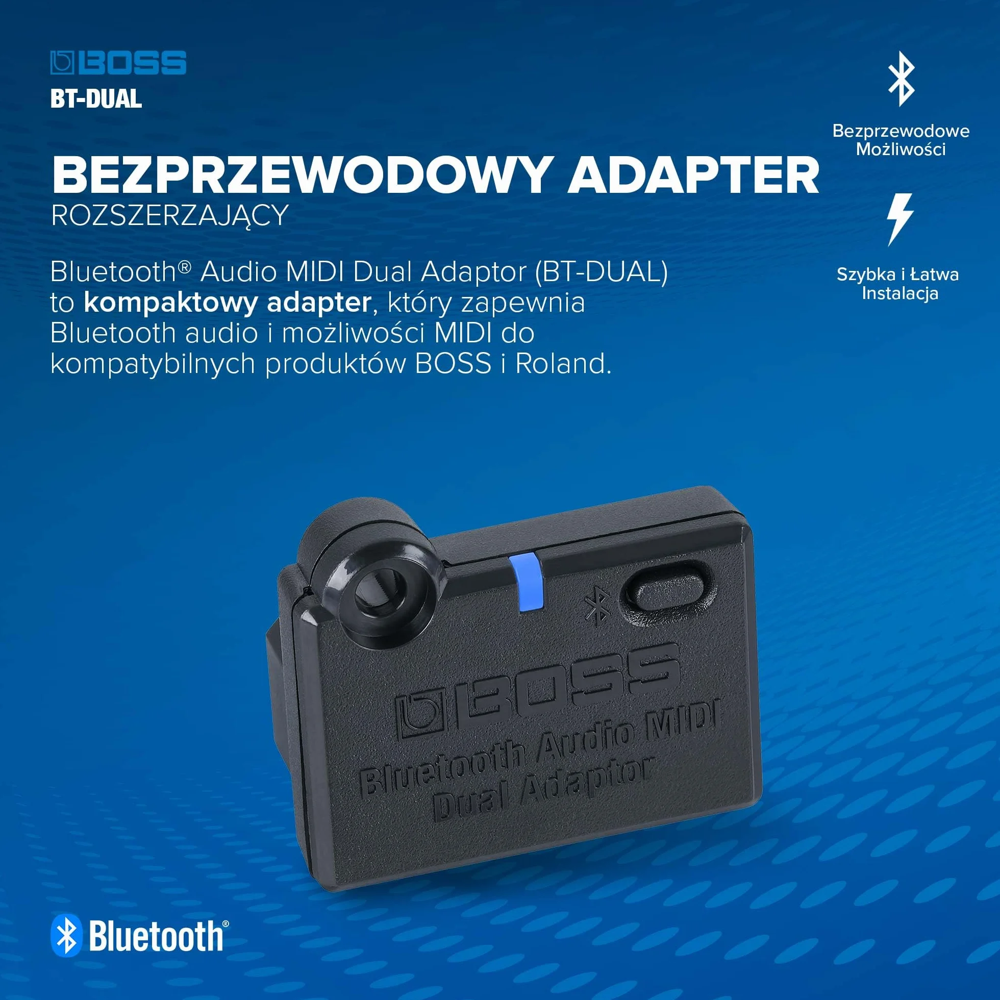 BOSS BT-DUAL Bezprzewodowy adapter Bluetooth Audio i MIDI