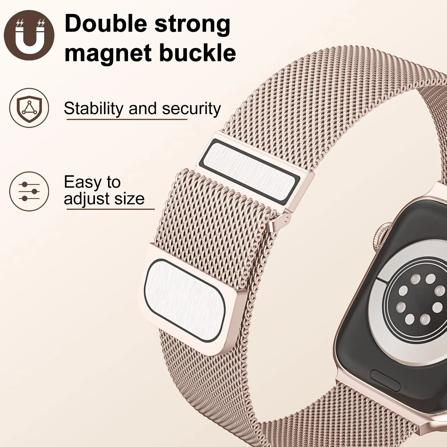 Pasek kompatybilny z paskiem Apple Watch 40 mm 38 mm 41 mm 42 mm 44 mm 45 mm 46 mm 49 mm mężczyźni kobiety ulepszona klamra magnetyczna Milano paski do zegarków iWatch SE Series 11, 10, 9, 8, 7, 6, 5