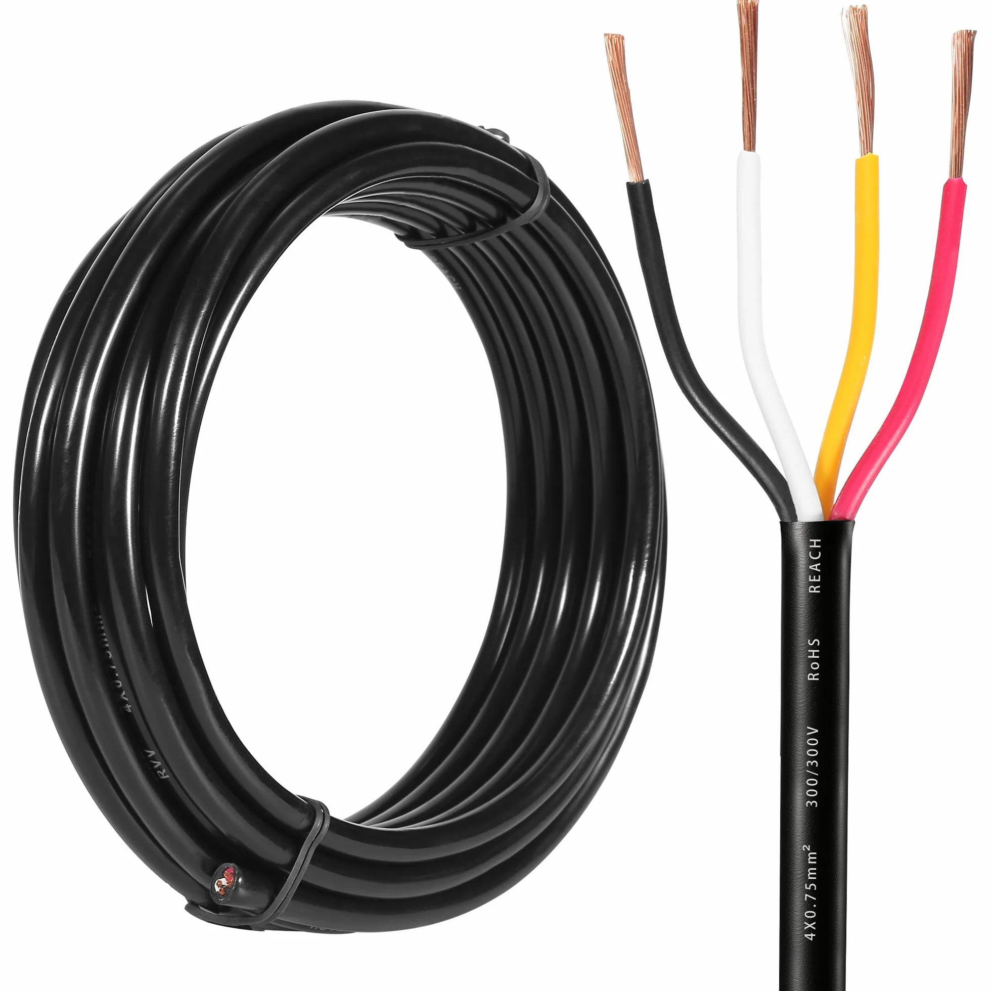 4-żyłowy kabel do przyczepy samochodowej 10 m, kabel samochodowy 4-żyłowy do oświetlenia przyczepy, tylne światła, 4-biegunowy kabel do przyczepy samochodowej FLRYY, kabel elektryczny 0,75