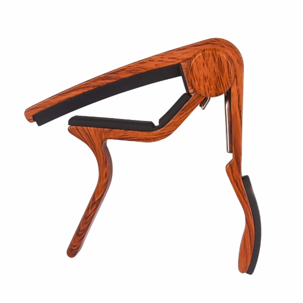VOARGE Gitara Capo, Kapodaster Trigger Capodaster Rubost Stop cynku Kapo, do gitary akustycznej, ukulele, gitary elektrycznej, basu z kolorem drewna kostka Mirabow