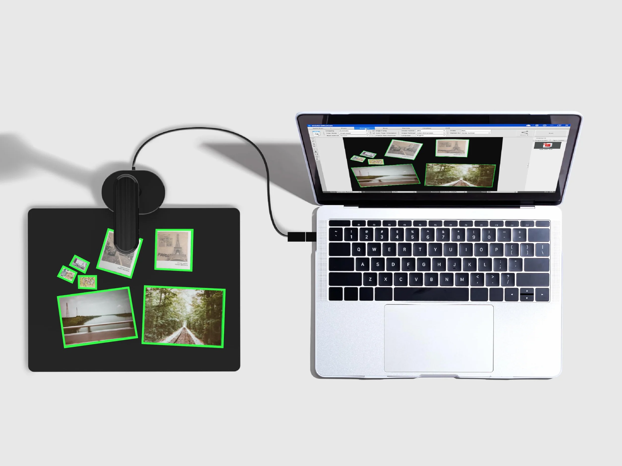 VIISAN skaner dokumentów, 16MP USB przenośny, rozmiar skanowania A4, korekcja skrętu, skanowanie wielostronicowych dokumentów, technologia OCR i TTS, działa z Windows i MacOS