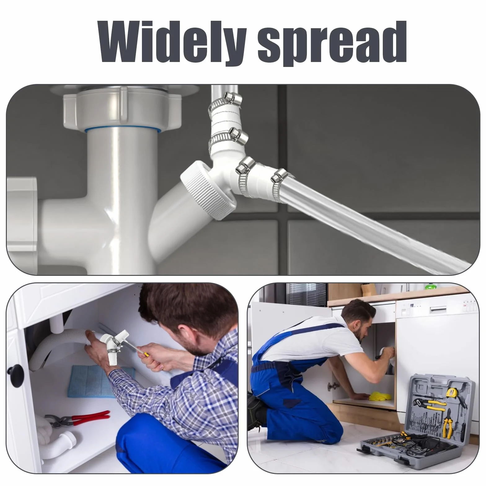 Ablau adapter do pralki, podwójne przyłącze pralki, z wejściem Ø 19-24 mm i wyjściem Ø 40 mm, wodoszczelny, łatwy montaż