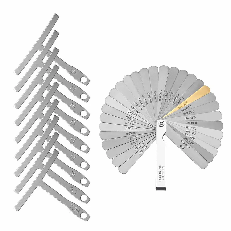 Jeffergarden Zestaw Narzędzi Gitarowych 9 promień Manowy 32 Blades Feeler Gauge Guitar Tool do Naprawy Konserwacji