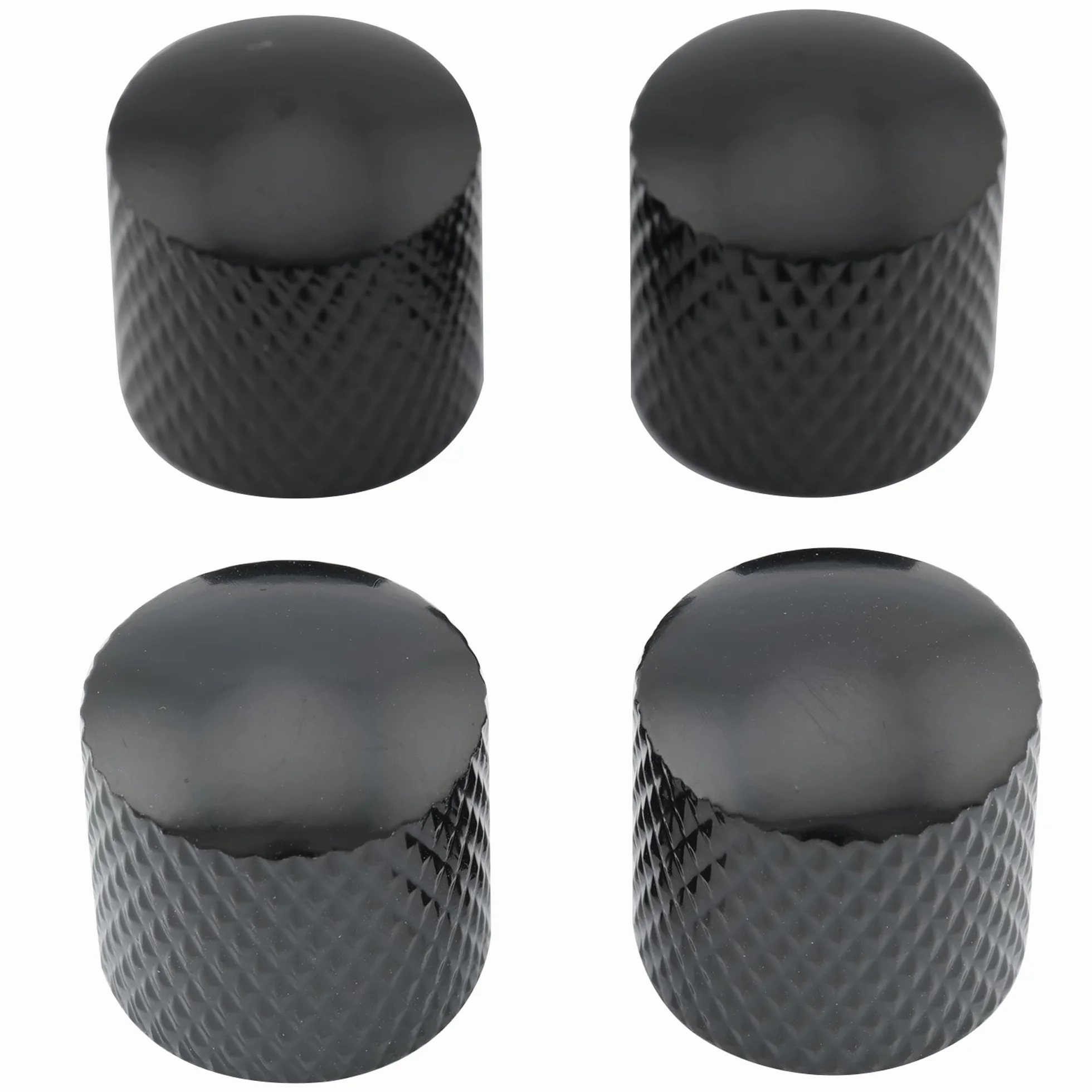Musiclily Metryczna 6mm Metalowa Gałka Dome Knobs do Gitary Elektrycznej Telecaster lub Precision Bass, Czarny (4 szt.)