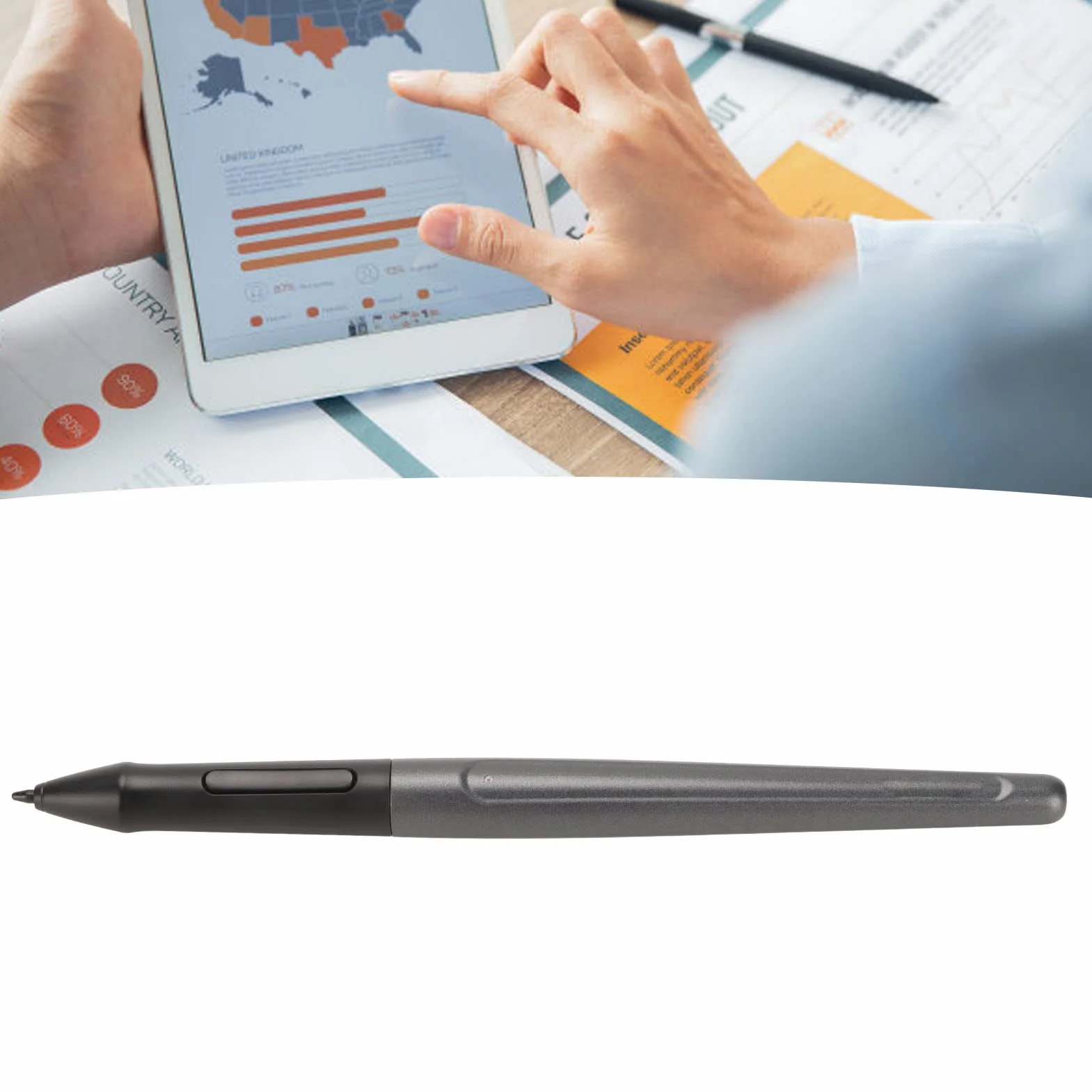 Pióro Rysika PF150, Przenośny Rysik do Tabletu Graficznego o Wysokiej Czułości Cyfrowy Rysik do Tabletu z 2 Programowalnymi Przyciskami do Q11K