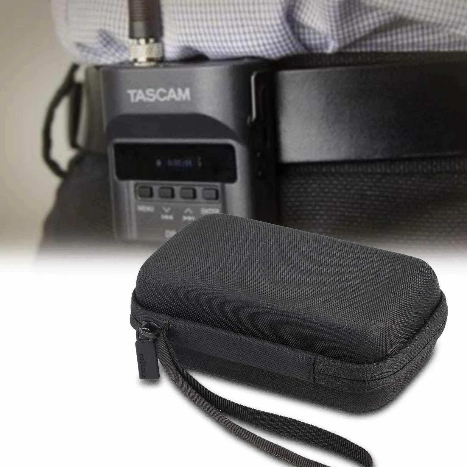 co2CREA Torba do przechowywania cyfrowego rejestratora audio Tascam DR-10L/LW (tylko obudowa) (czarna)