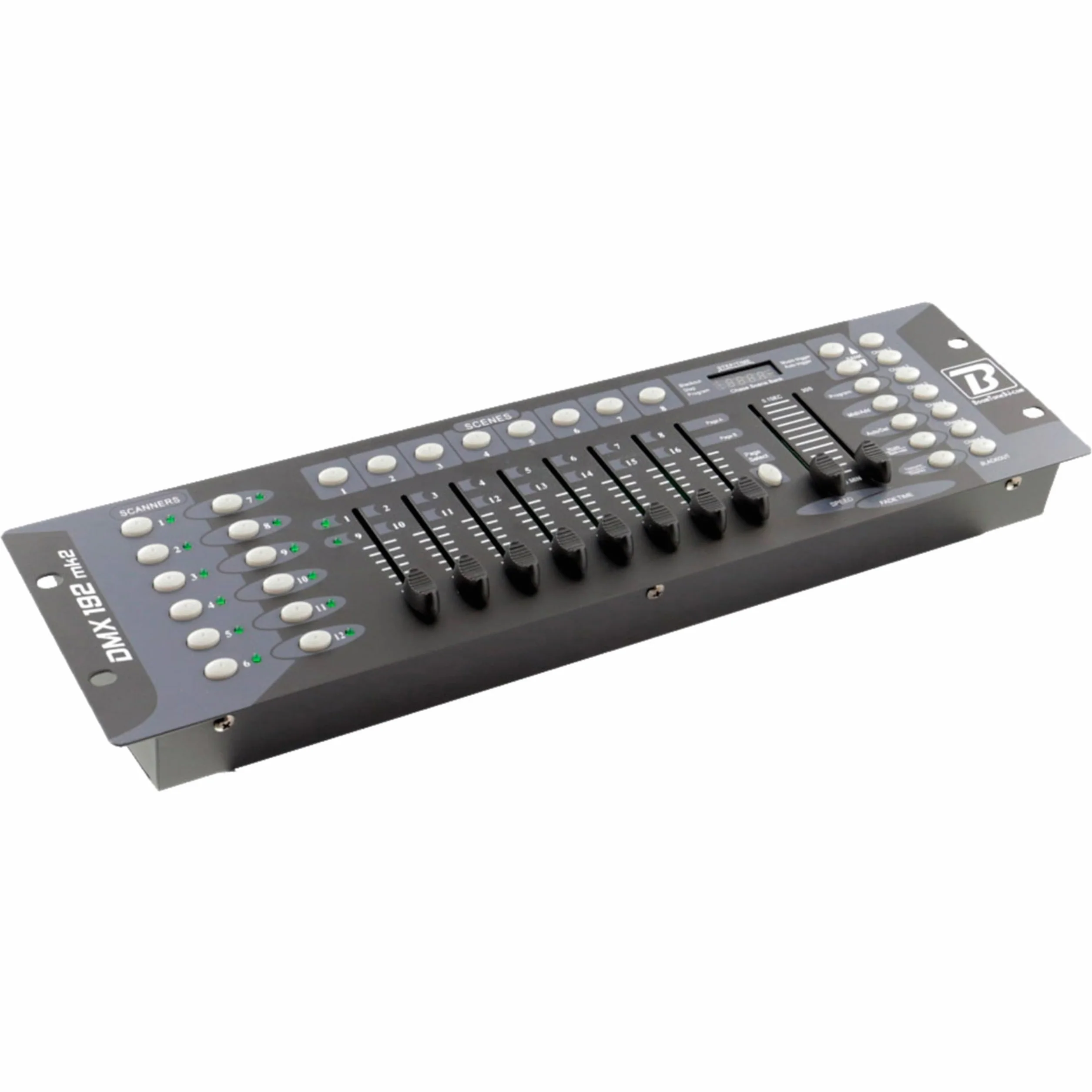 BoomToneDJ DMX 192 mk2 DMX 512 profesjonalny kontroler konsoli 192 kanały. 23 banki z 8 programowalnymi scenami. Sterowanie oświetleniem do gier. 8 tłumików Efekty DJ Disco Light Oświetlenie sceniczne