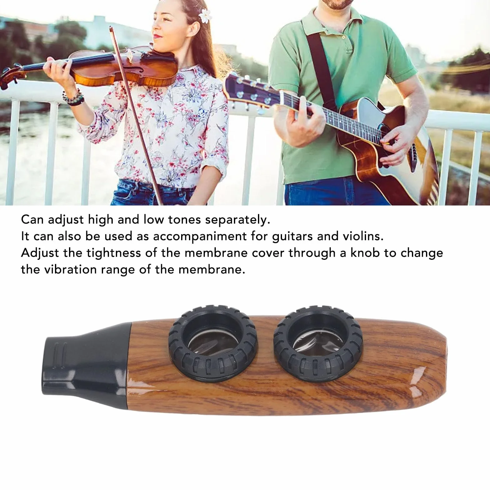Instrument Fletowy Kazoo, Przenośny Flet Kazoo do Podróży (Kolor dziennika)
