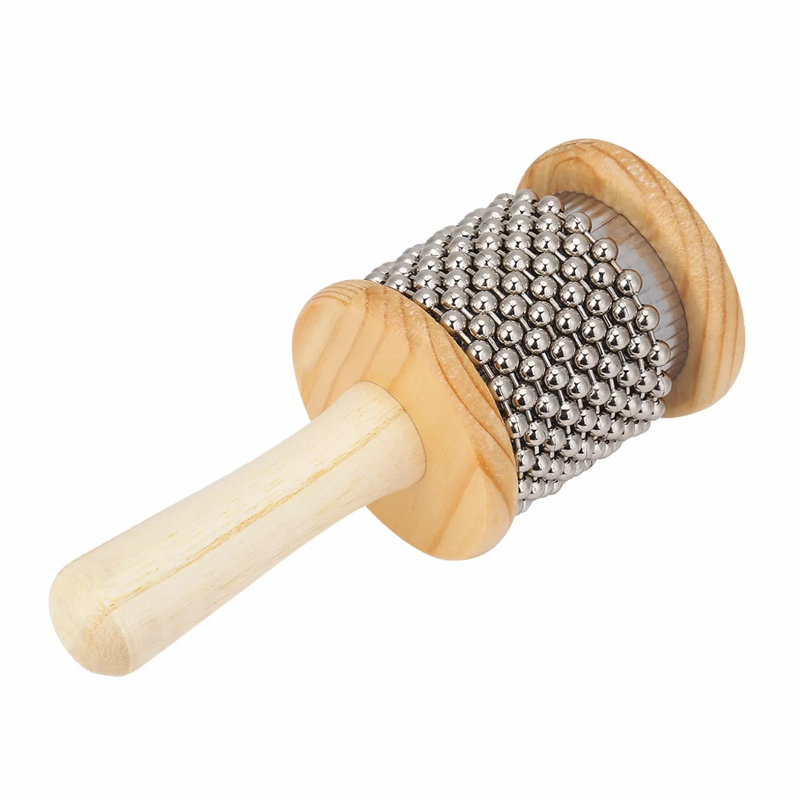 Drewniany Instrument Muzyczny Cabasa Mini Cabasa Hand Shaker Instrument Perkusyjny z Metalowymi Koralikami