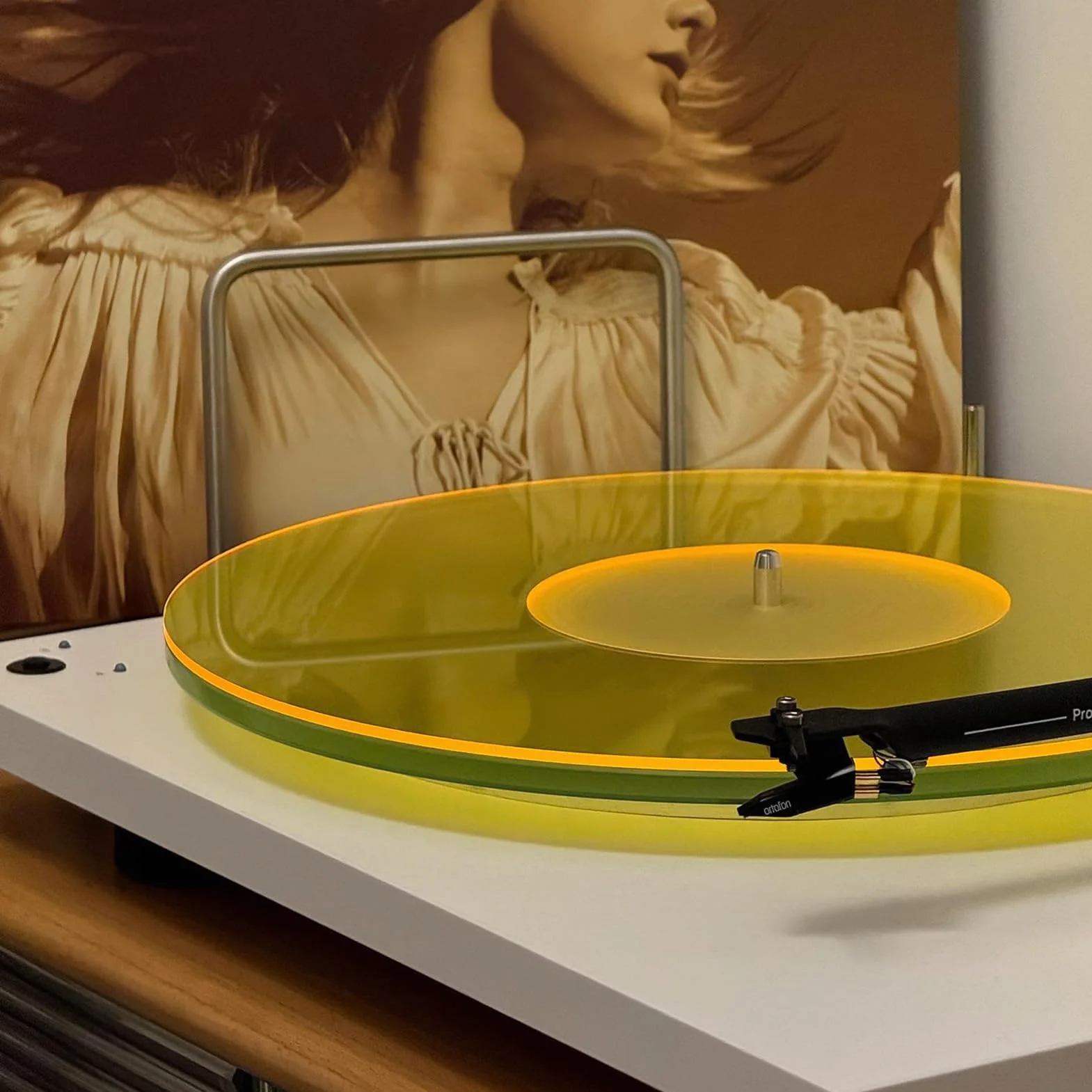 Mata gramofonowa talerz do nagrywania Slipmat niski poziom hałasu akrylowy gramofon maty antypoślizgowe do talerza do 12-calowego gramofonu (Yellow)